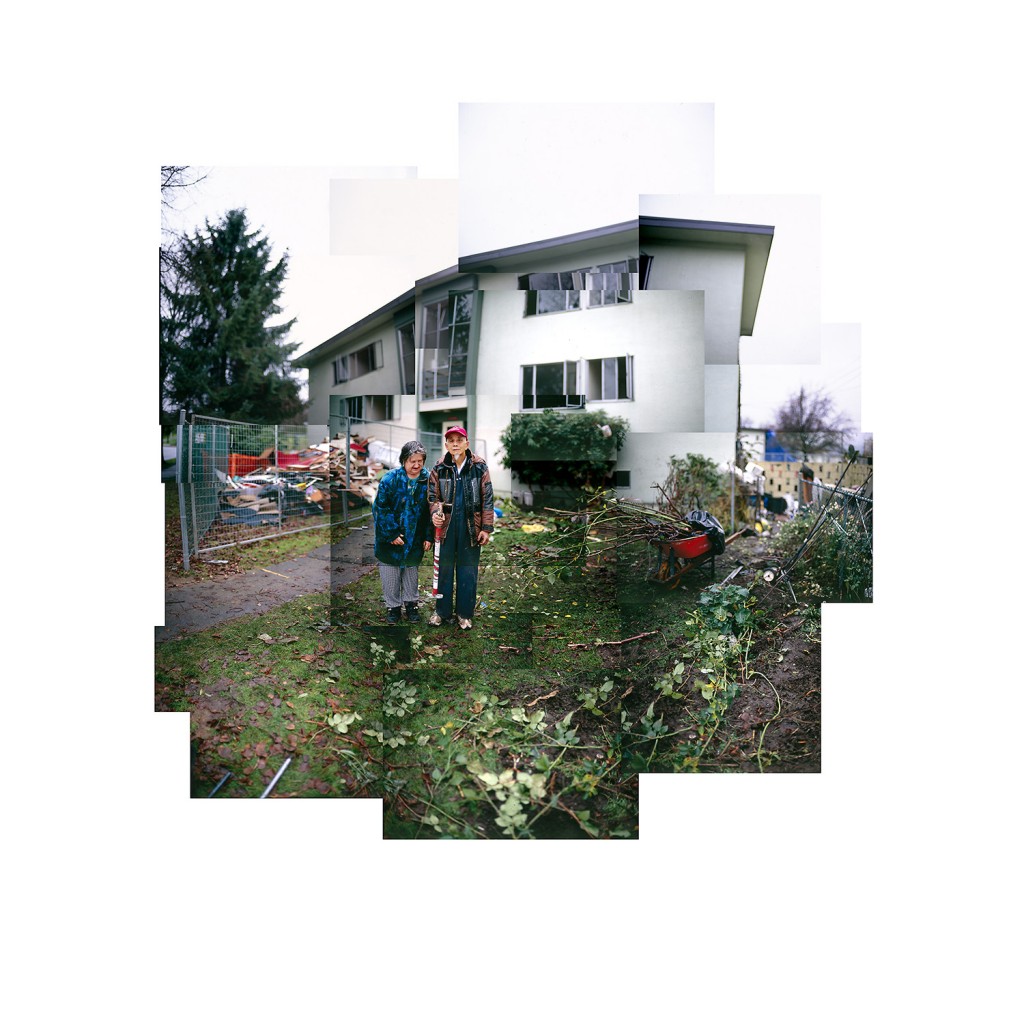 Sam and Joan in front of their home and garden at Little Mountain Housing - circa 2009